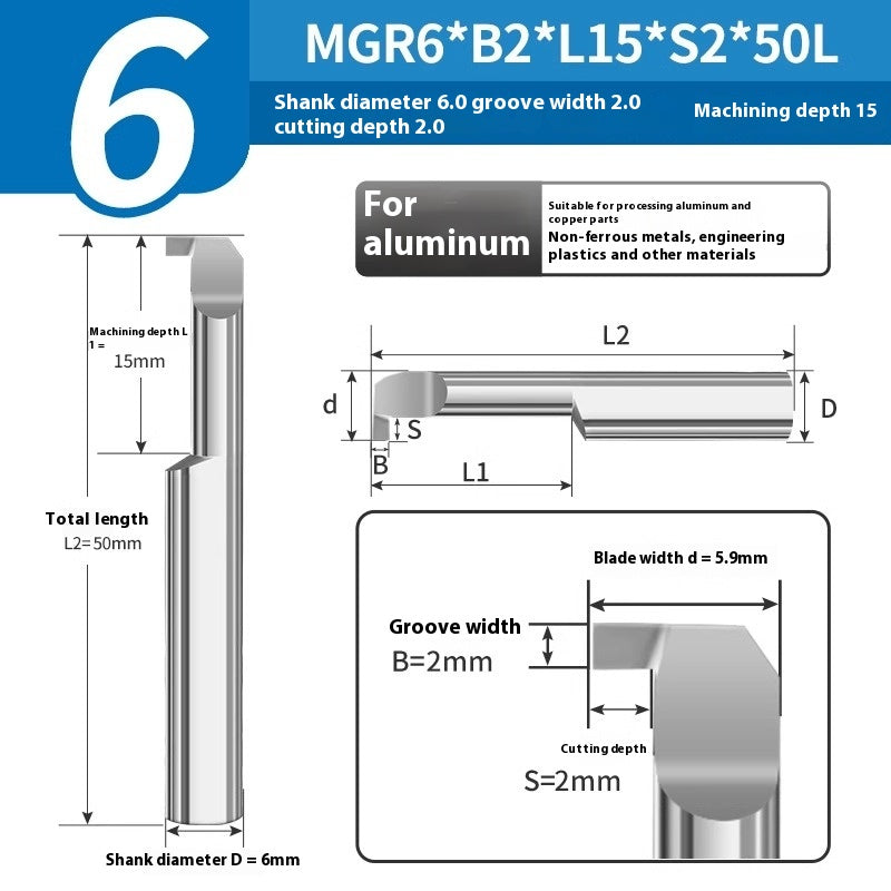 1135-CNC Small Bore Grooving Tool MGR Integral Tungsten Carbide Small Bore Hook Grooving Tool for Steel and Aluminum Internal Grooving Toolholder Shandong Denso Pricision Tools Co.,Ltd.